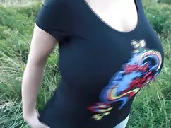 The guy takes on a new phone sex with a busty girlfriend at a party